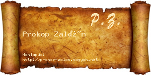Prokop Zalán névjegykártya